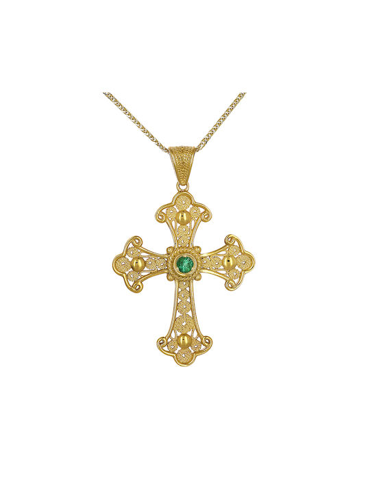 Damen Gold Byzantinisch Kreuz 14K