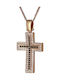 Damen Roségold Kreuz 14K