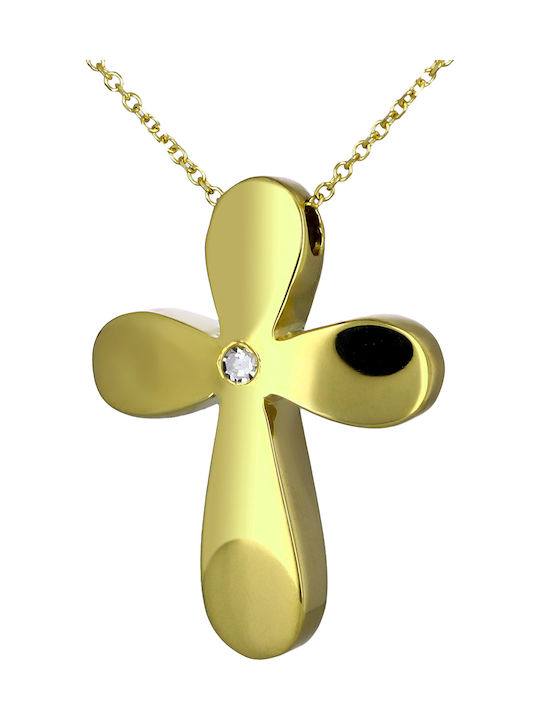 Damen Gold Kreuz 14K