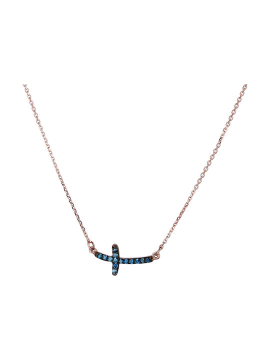 Women's Rose Gold Cross 9K with Chain