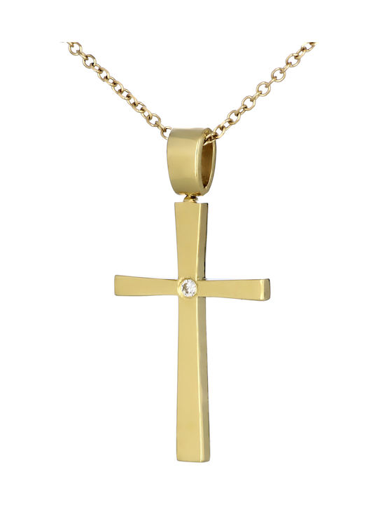 Gold Cross 18K Double Sided