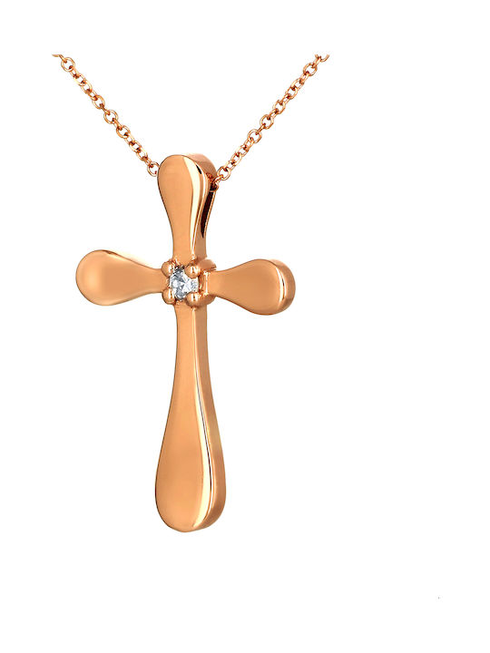 Women's Rose Gold Cross 14K