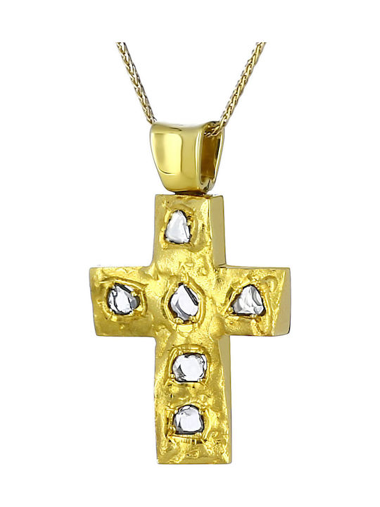 Damen Gold Kreuz 14K