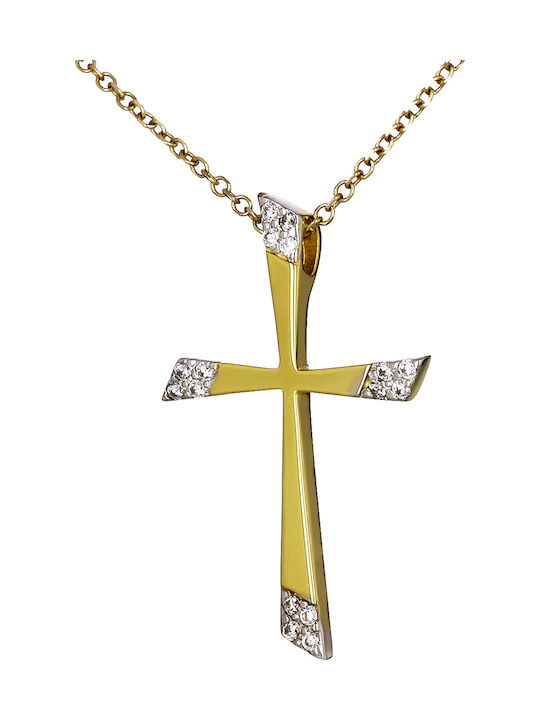 Damen Gold Kreuz 14K