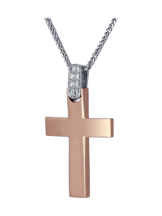 Women's Rose Gold Cross 14K