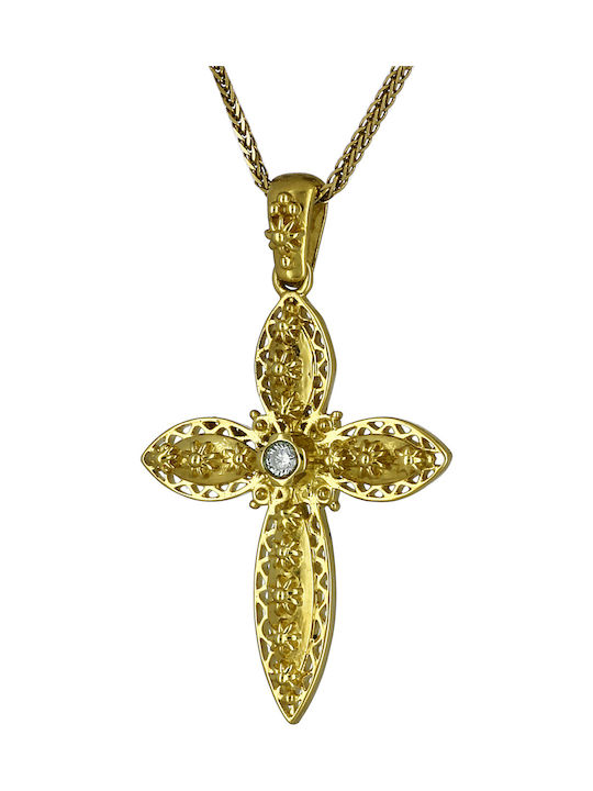 Damen Gold Kreuz 18K