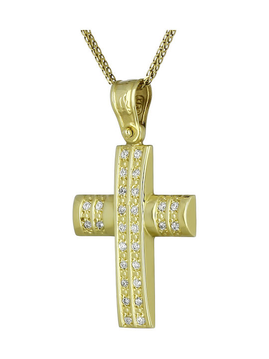 Damen Gold Kreuz 14K