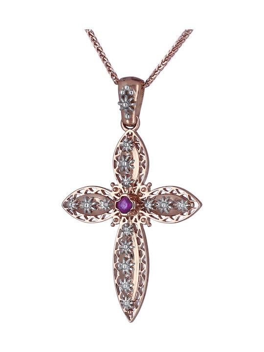 Women's Rose Gold Cross 14K