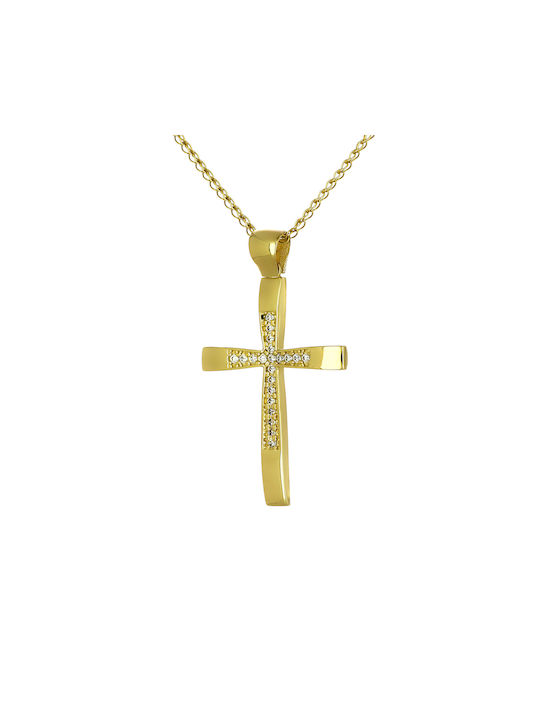 Damen Gold Kreuz 14K