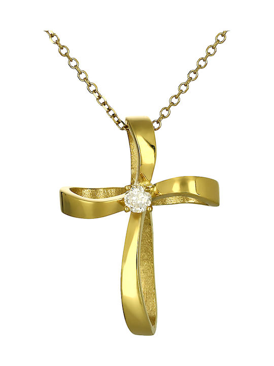 Damen Gold Kreuz 14K