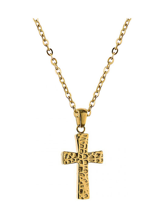 SOFI Cross from Gold Plated Steel with Chain