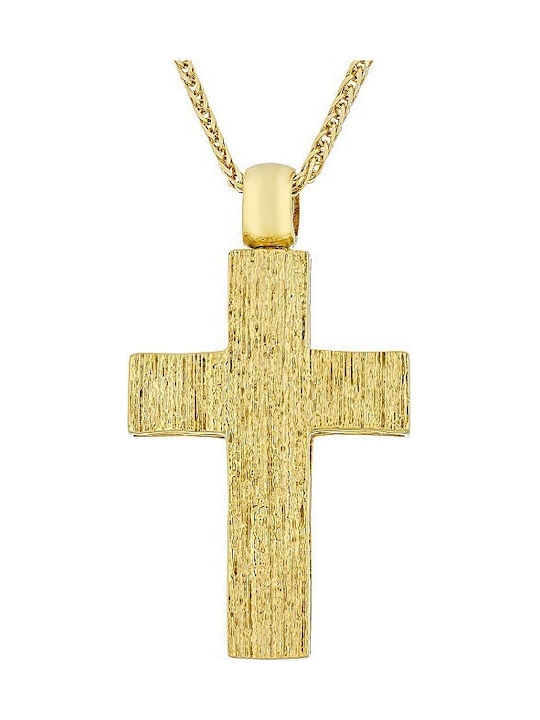 Herren Gold Kreuz 14K mit Kette