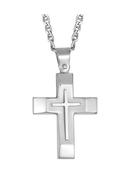 Herren Kreuz aus Silber mit Kette