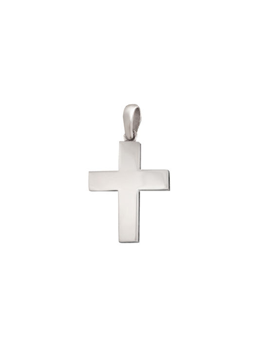 Men's White Gold Cross 14K