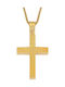 Herren Gold Kreuz 14K mit Kette