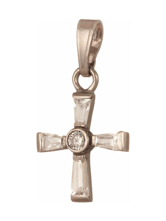 Damen Weißgold Kreuz 18K