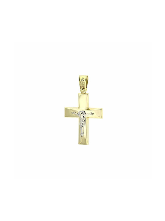 Damen Gold Kreuz 14K mit dem Gekreuzigten