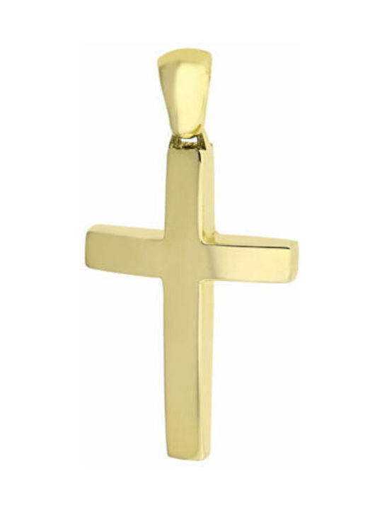 Damen Gold Kreuz 14K Beidseitig