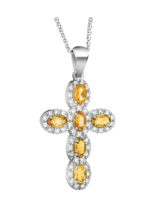 Women's White Gold Cross 14K