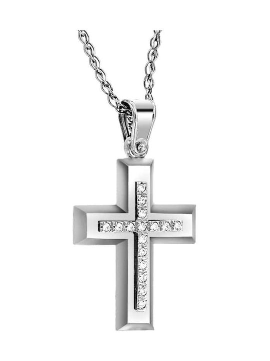 Women's White Gold Cross 14K