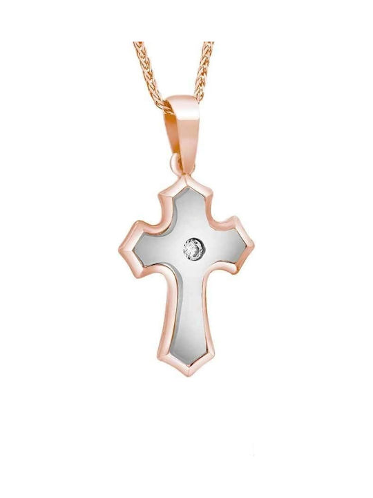 Women's Rose Gold Cross 14K