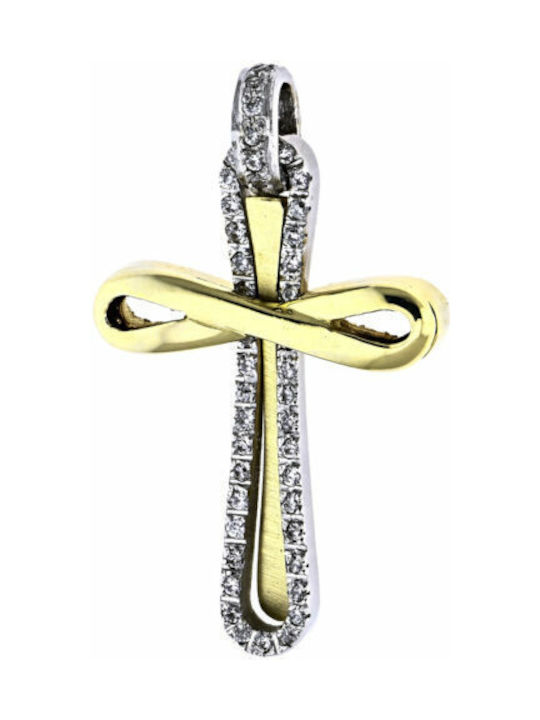 Women's Gold Cross 14K Double Sided