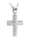 Men's White Gold Cross 14K Double Sided with the Crucified