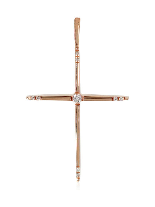 Damen Roségold Kreuz 18K