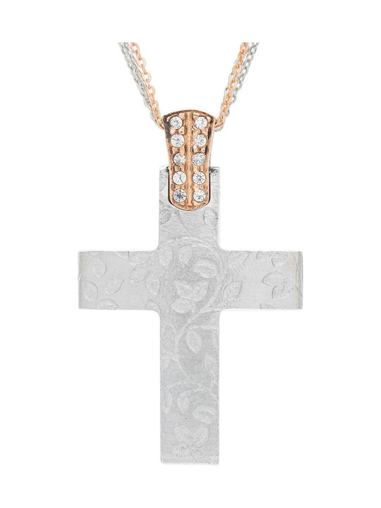 Damen Weißgold Kreuz 14K