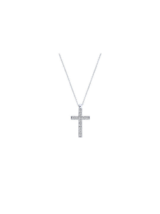 Women's White Gold Cross 9K with Chain