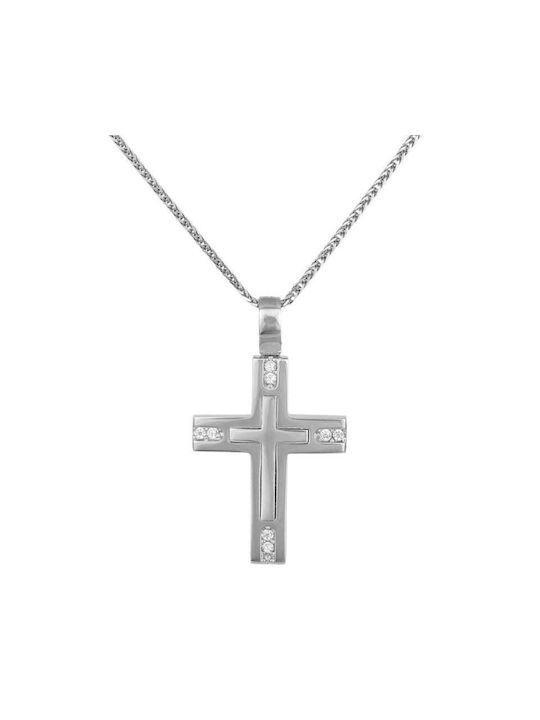 Women's White Gold Cross 14K with Chain