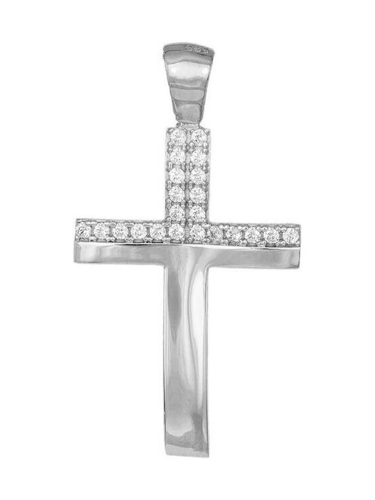 Damen Weißgold Kreuz 14K