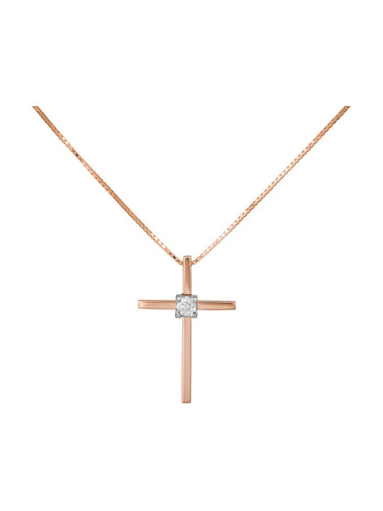 Damen Gold Kreuz 18K mit Kette