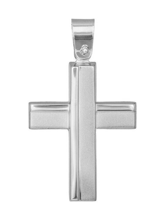 Men's White Gold Cross 9K