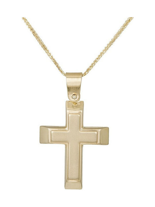 Herren Gold Kreuz 9K mit Kette