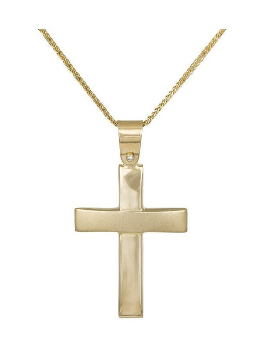 Men's Gold Cross 9K with Chain