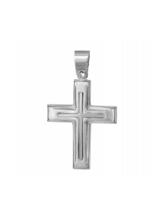 Men's White Gold Cross 9K