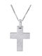 Herren Weißgold Kreuz 14K mit Kette