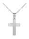 Men's White Gold Cross 14K with Chain