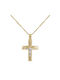 Men's Gold Cross 9K with the Crucified with Chain