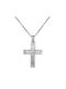 Men's White Gold Cross 14K with Chain