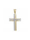 Damen Gold Kreuz 14K Beidseitig