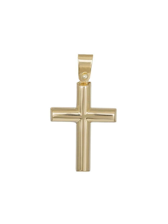 Herren Gold Kreuz 9K Beidseitig