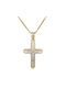 Men's Gold Cross 14K with the Crucified with Chain