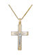 Herren Gold Kreuz 14K mit dem Gekreuzigten mit Kette