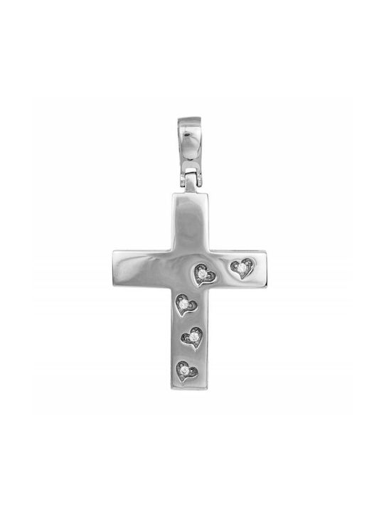 Women's White Gold Cross 14K