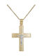 Men's Gold Cross 9K with the Crucified with Chain