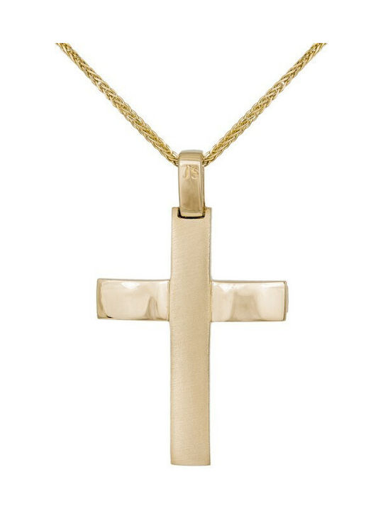 Herren Gold Kreuz 14K mit Kette