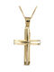 Herren Gold Kreuz 14K mit Kette