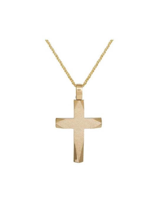 Herren Gold Kreuz 14K mit Kette